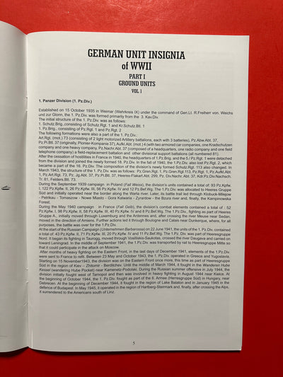German Unit Insignia: Part 1 Ground Units with 3 decal sheets 2006 (OUT OF PRINT)