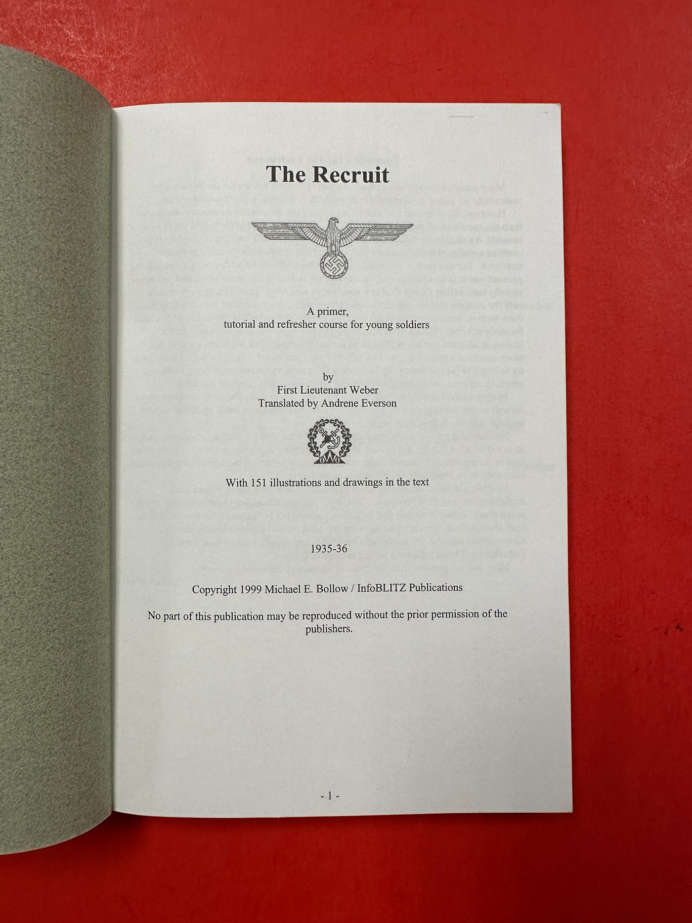 Der Rekrut (The Recruit) German Soldier Training Manual- OUT OF PRINT!