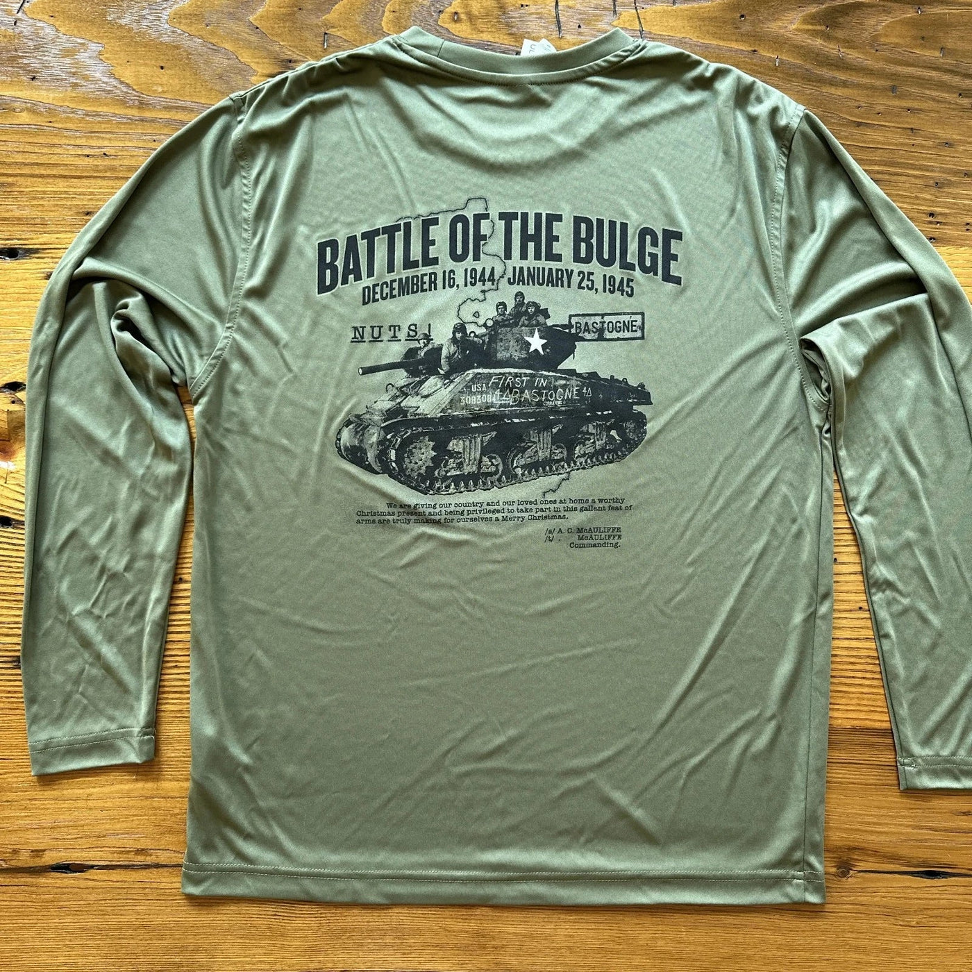 The Battle of the Bulge moisture-wicking 100% polyester interlock with UPF 30+ UV protection - Long-sleeved