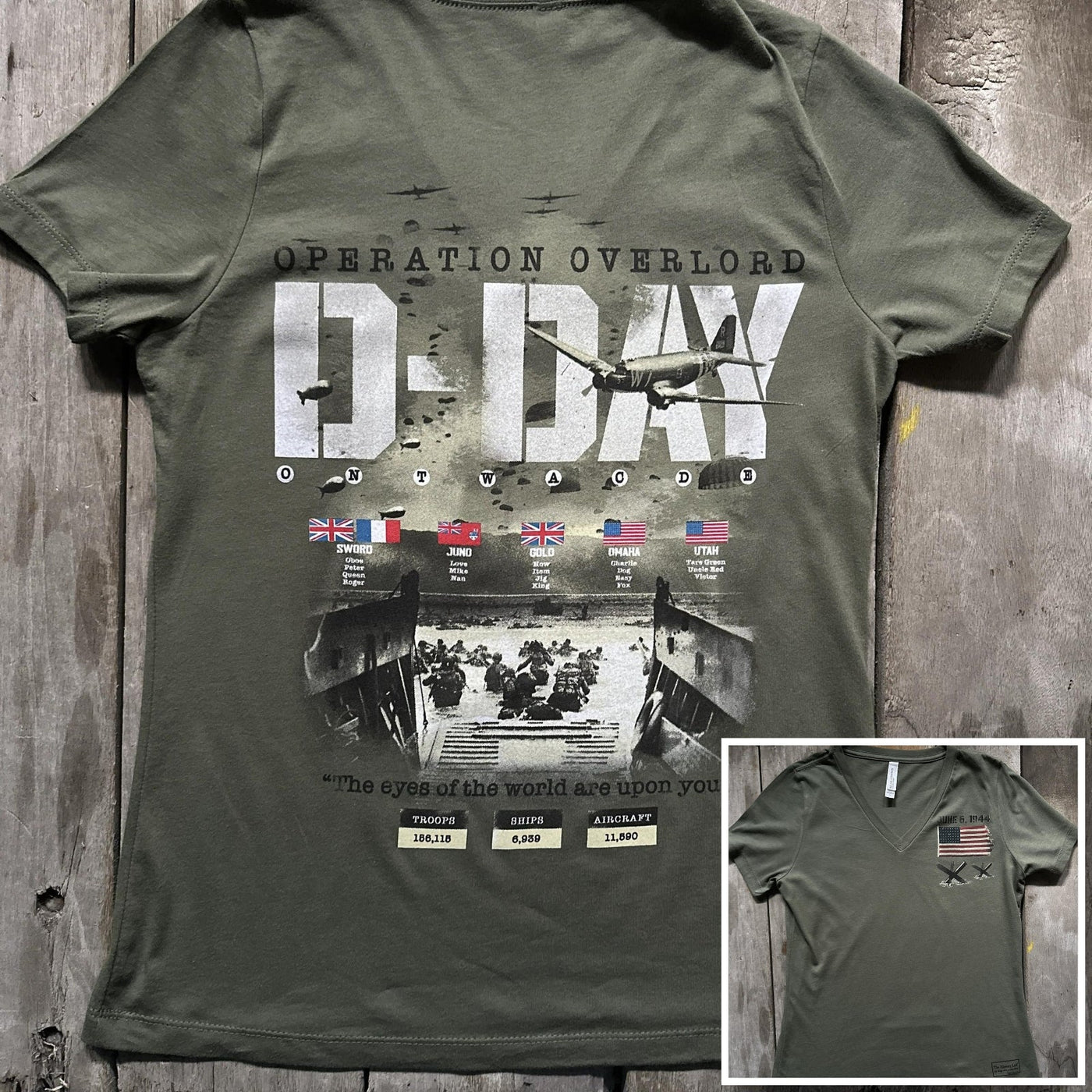 D-Day Operation Overlord Women's v-neck shirt