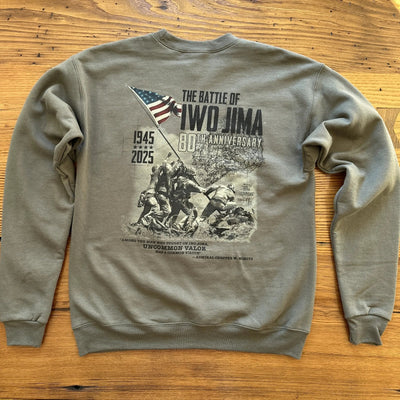 Flag raising on Mount Suribachi - 80th Anniversary of the Battle of Iwo Jima Crewneck sweatshirt
