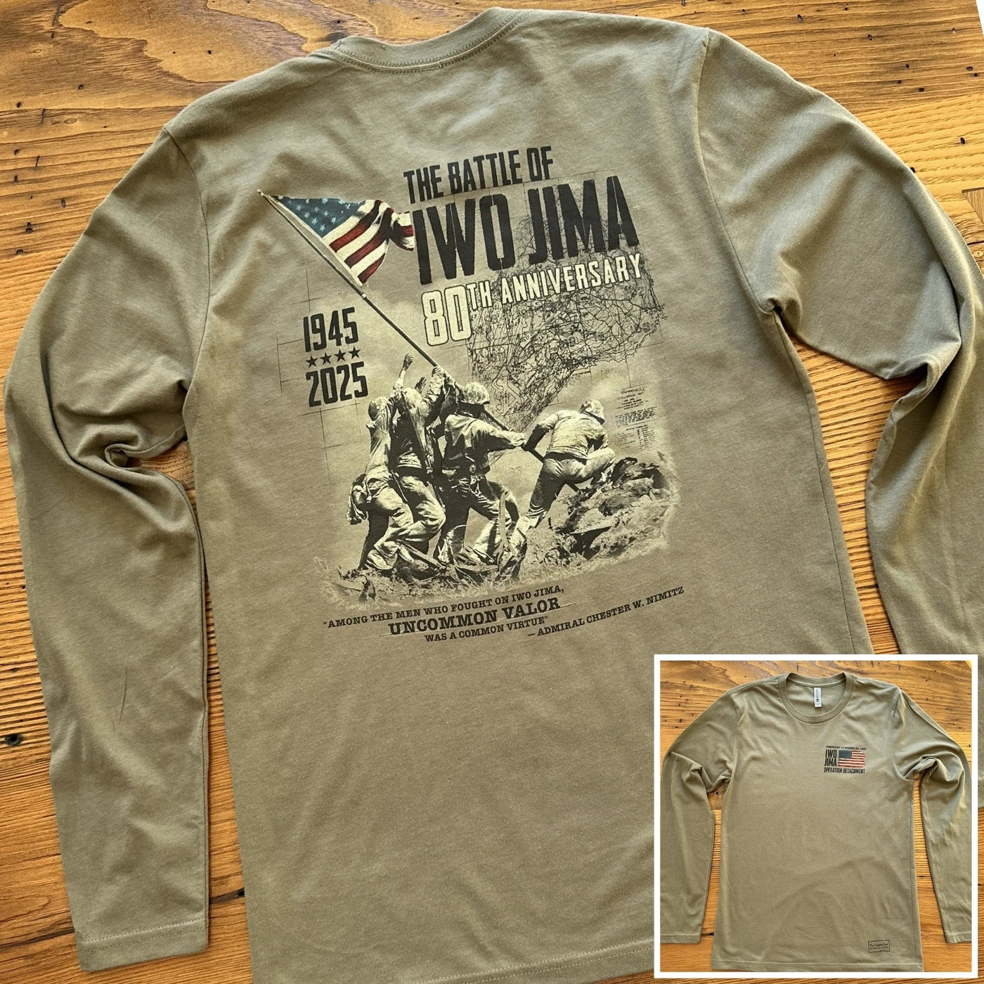 Flag raising on Mount Suribachi - 80th Anniversary of the Battle of Iwo Jima Long-sleeved shirt