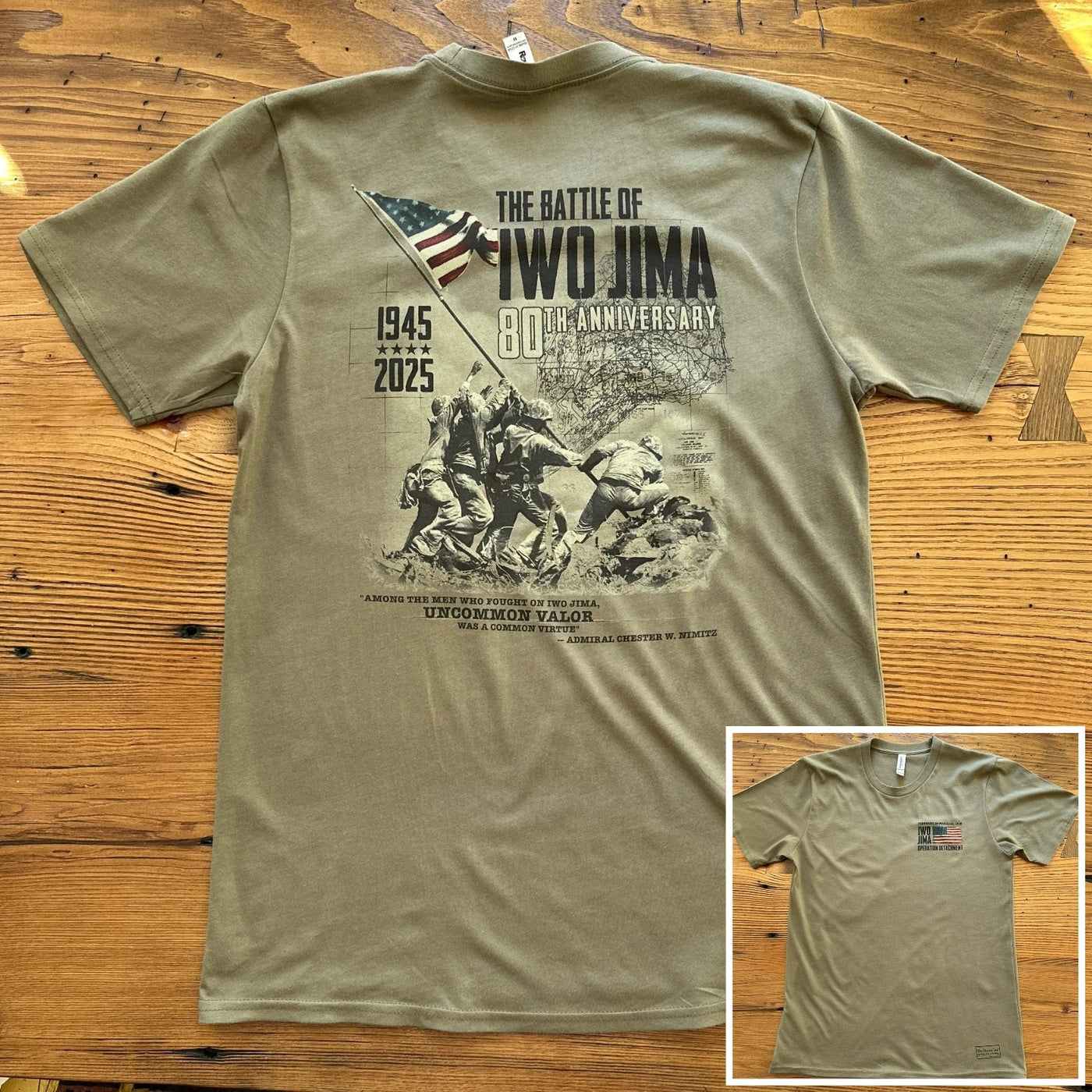 Flag raising on Mount Suribachi - 80th Anniversary of the Battle of Iwo Jima Made in America Shirt