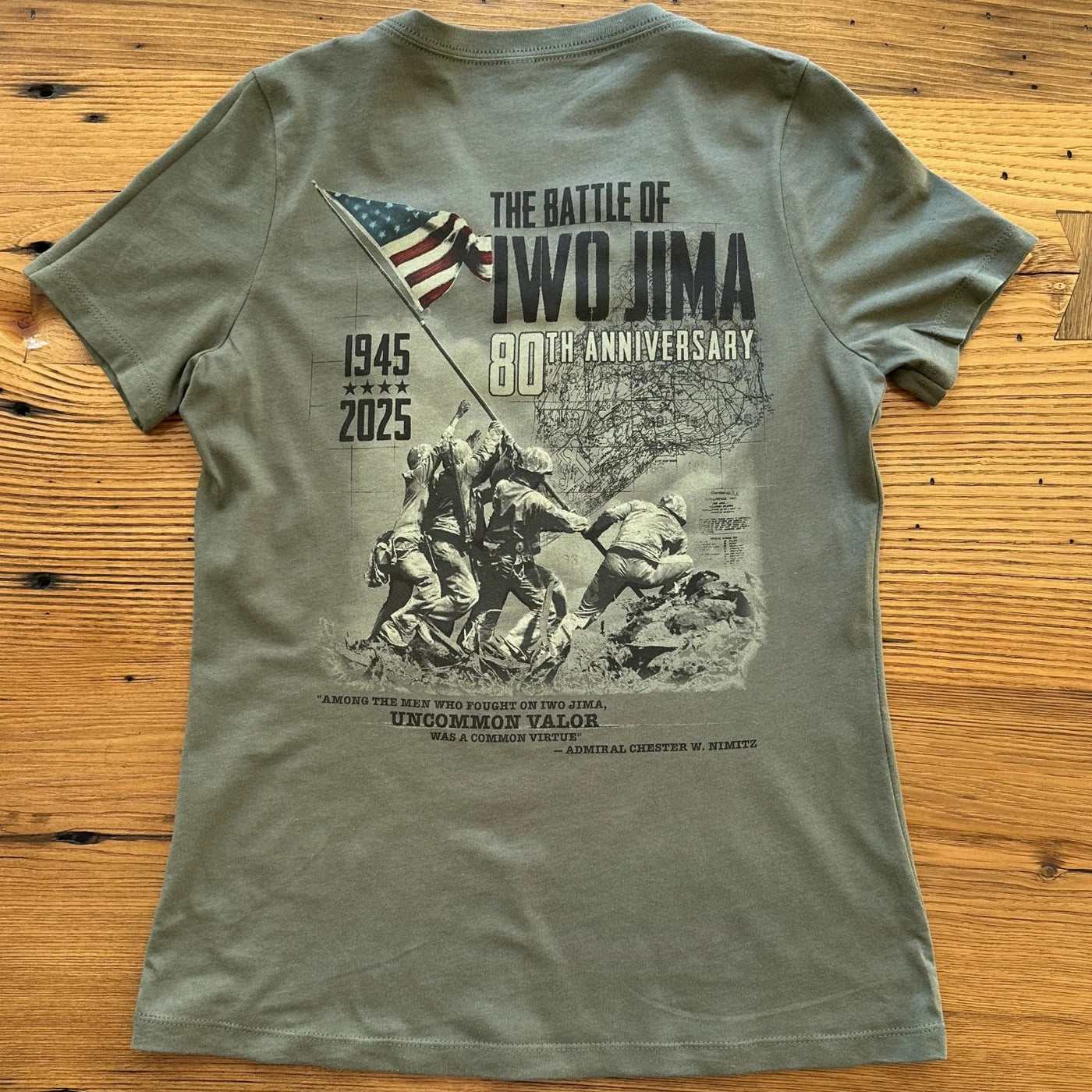 Flag raising on Mount Suribachi - 80th Anniversary of the Battle of Iwo Jima Women's v-neck shirt