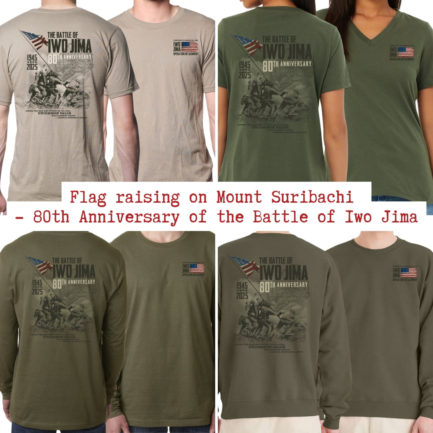 Flag raising on Mount Suribachi - 80th Anniversary of the Battle of Iwo Jima Long-sleeved shirt