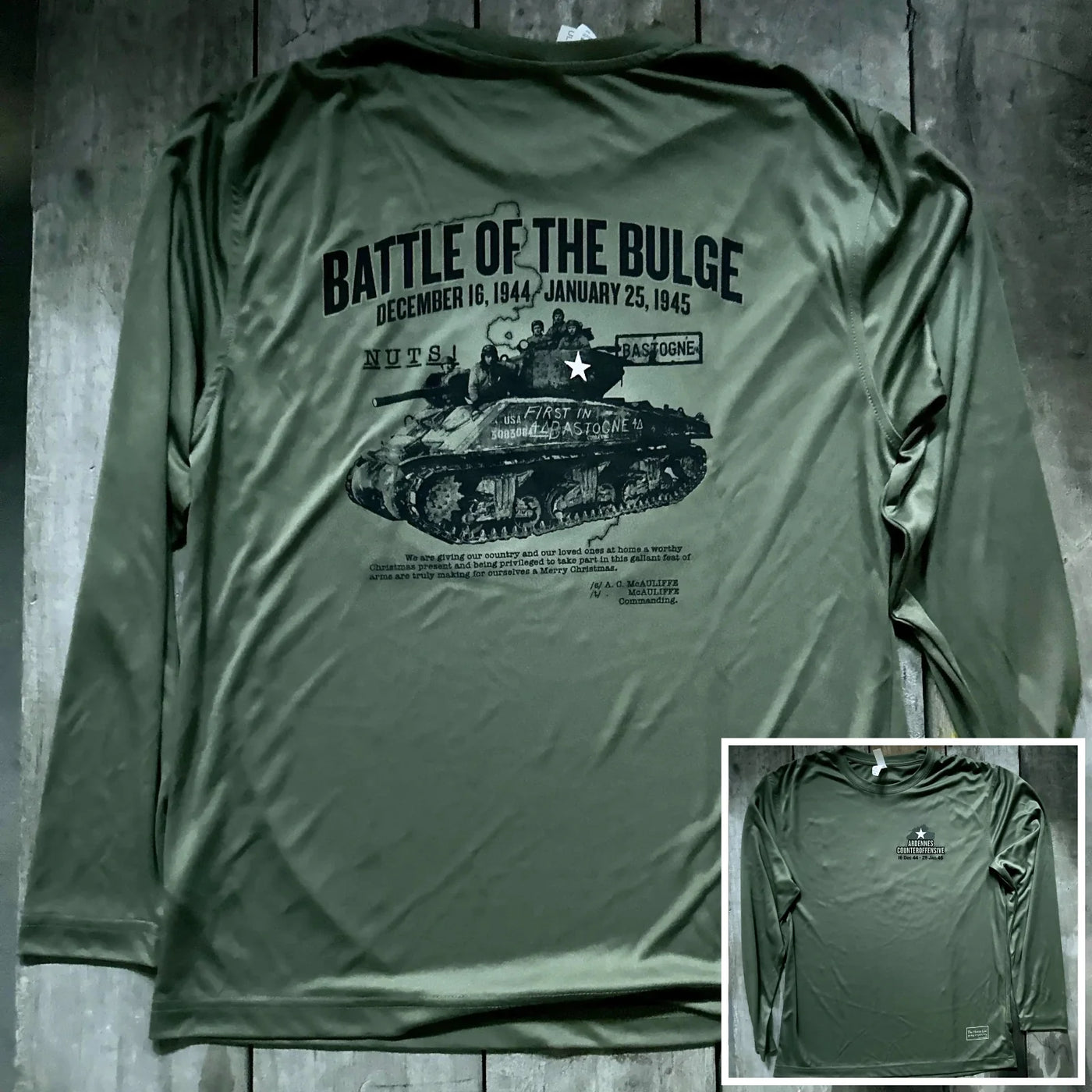 The Battle of the Bulge moisture-wicking 100% polyester interlock with UPF 30+ UV protection - Long-sleeved