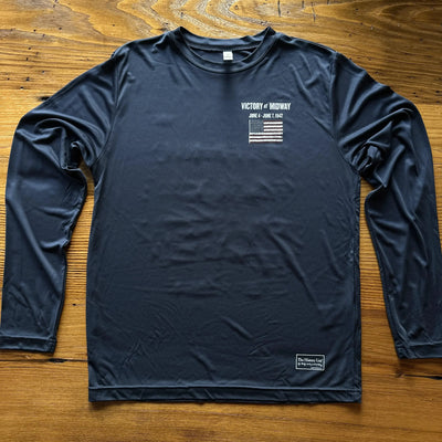 "Victory at Midway" on moisture-wicking 100% polyester interlock with SPF 40+ UV protection - Long-sleeved