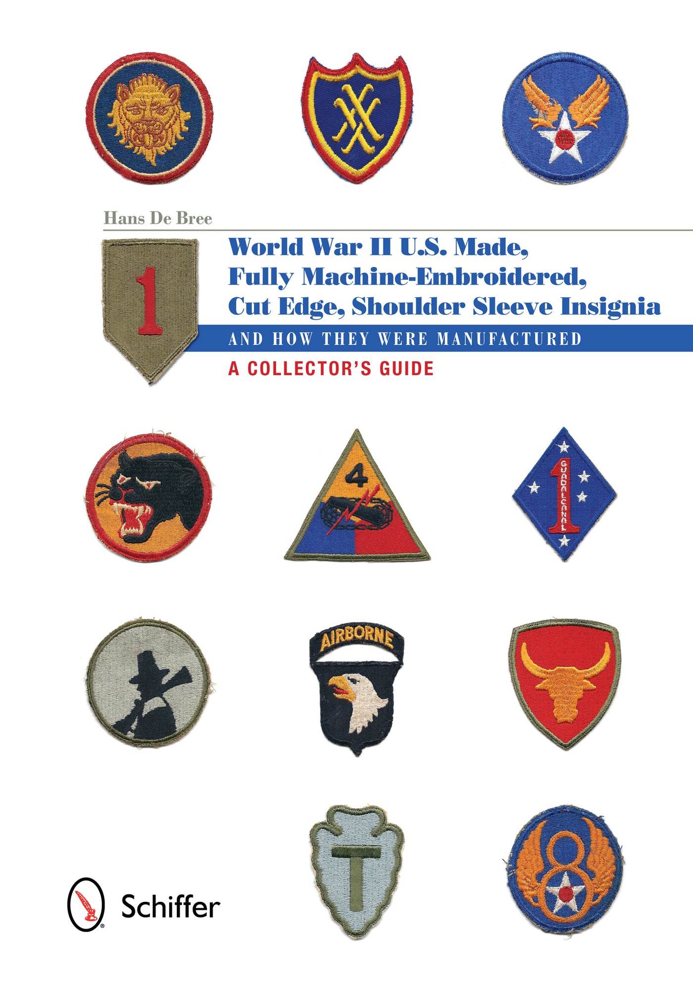 U.S.-Made, Fully Machine-Embroidered, Cut Edge Shoulder Sleeve Insignia of World War II