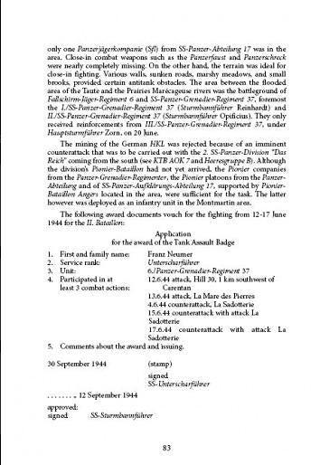 Combat History of the  17.SS "Götz von Berlichingen" Vol. 1